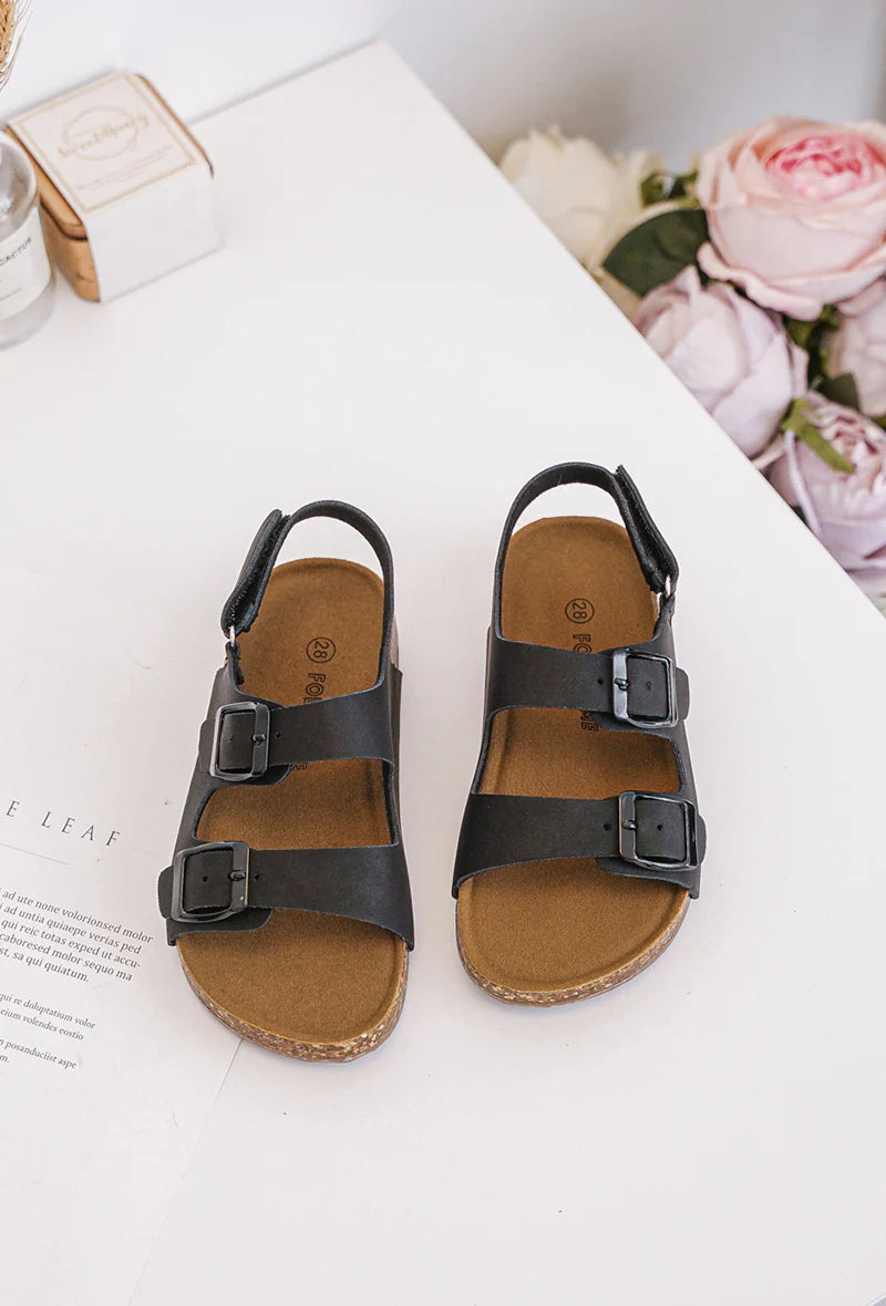 sandale Poppy Noir Avec Boucle Noir