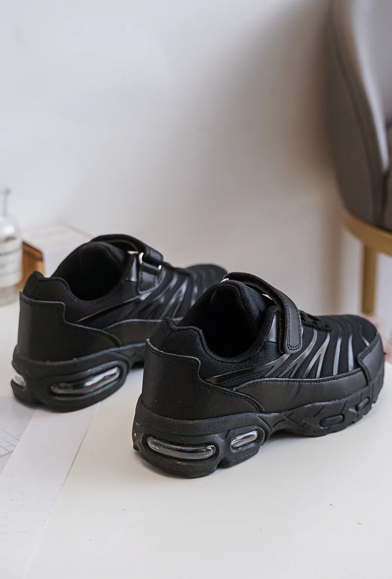 Baskets Enfant à Scratch – Chaussures Sport Enfant – Confortables et Légères – Noir