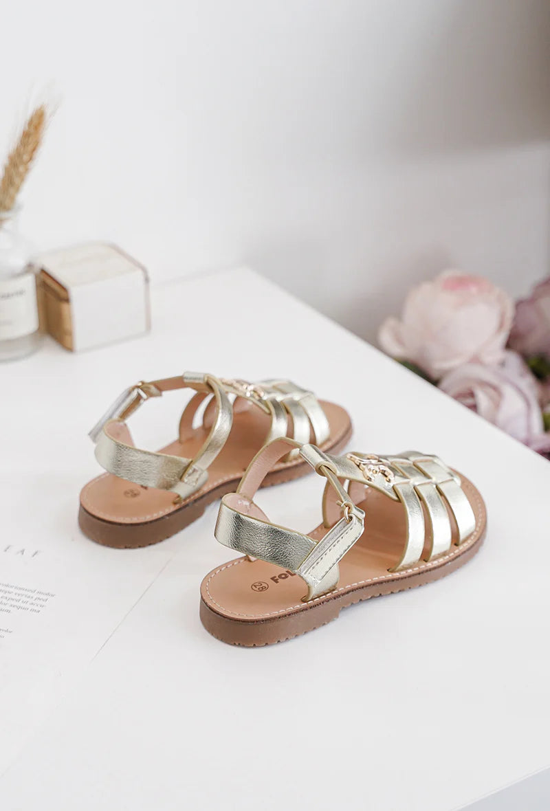 sandale Violette Dorée