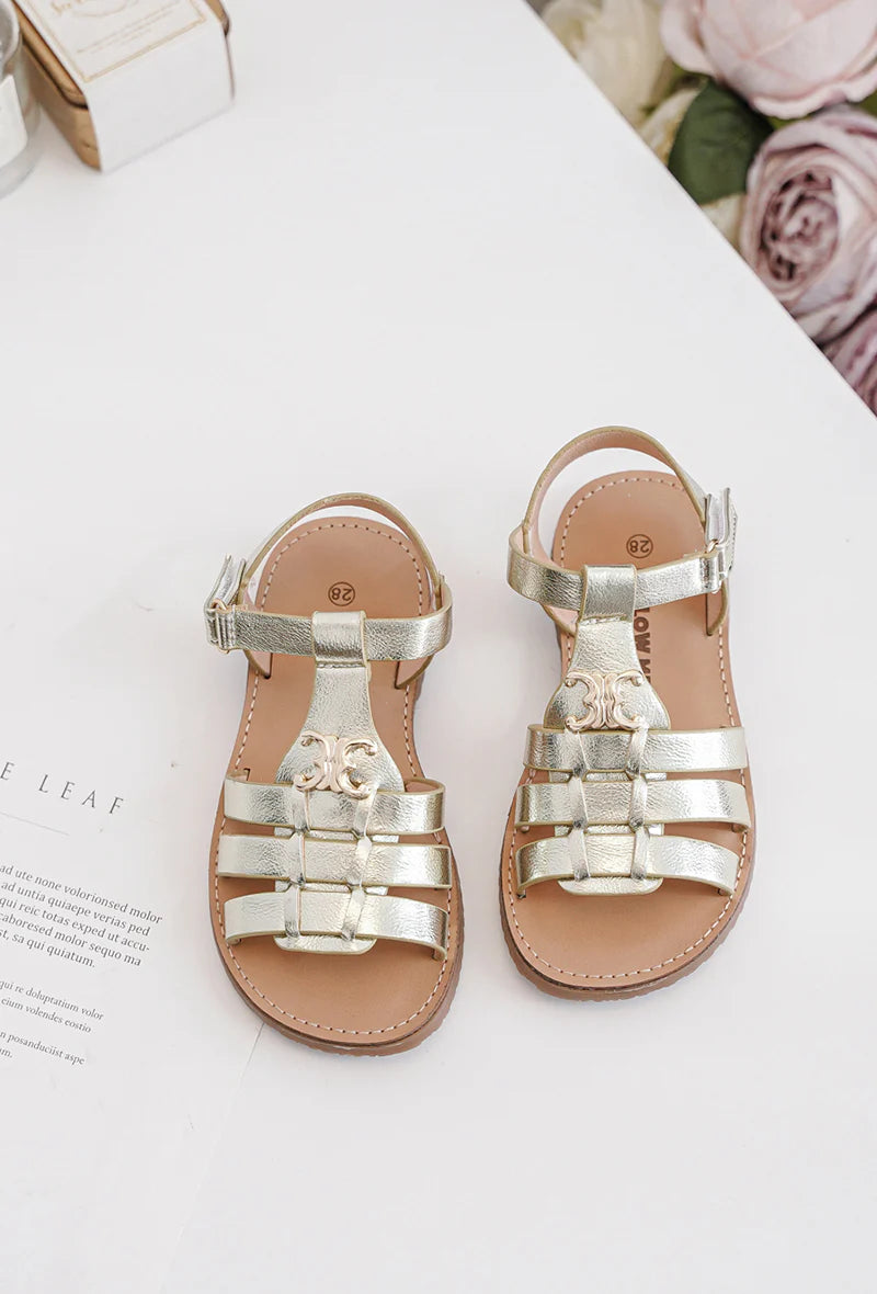 sandale Violette Dorée